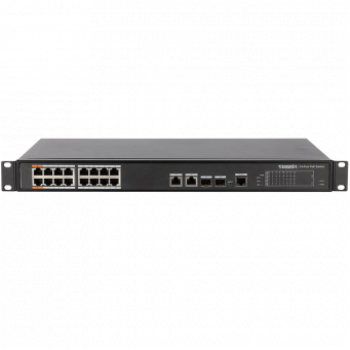 Управляемый PoE 16-портовый коммутатор TRASSIR TR-NS2218-240-16PoE с поддержкой Hi-PoE, до 250 м